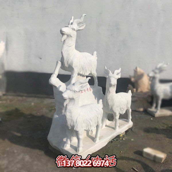 十二生肖石雕擺件，美化園林景觀