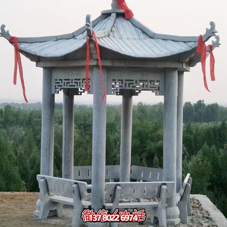 精致大理石雕涼亭，讓您在公園乘涼休息