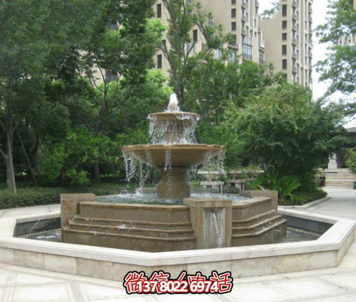精美石雕大型噴泉，美化小區(qū)廣場景觀
