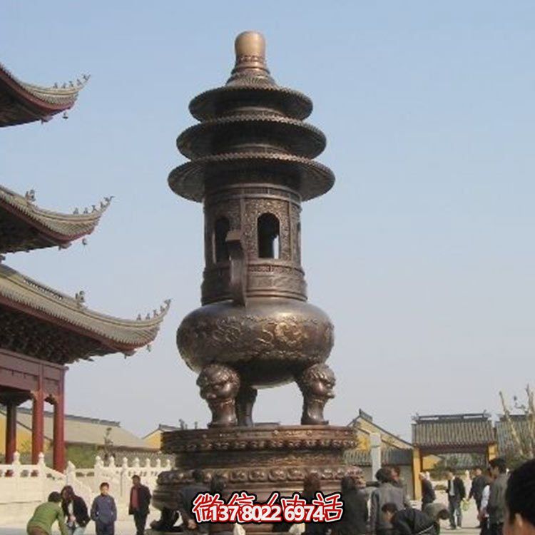 精美鑄銅大型寶蓋香爐，祈福燒香進(jìn)寶