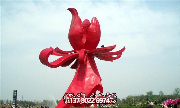 大型紅色不銹鋼雕塑紫荊花，給你的廣場(chǎng)帶來(lái)美景