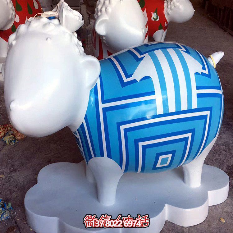 彩繪仿真羊雕塑——商場、公園、廣場的精美裝飾