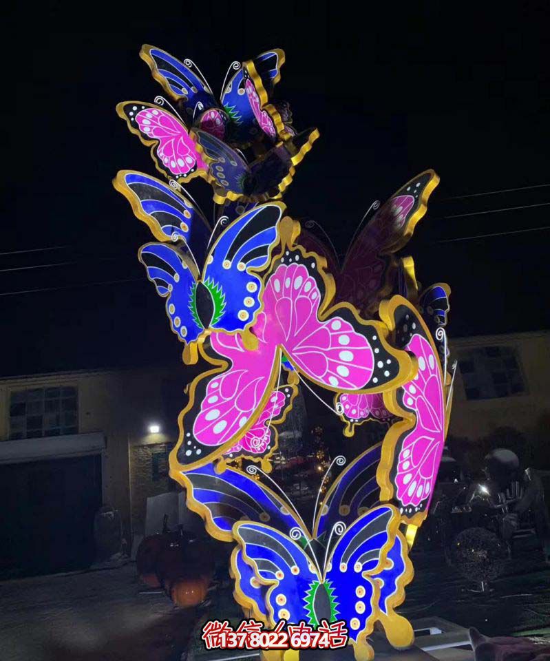 玻璃鋼蝴蝶雕塑，彩繪操場裝飾