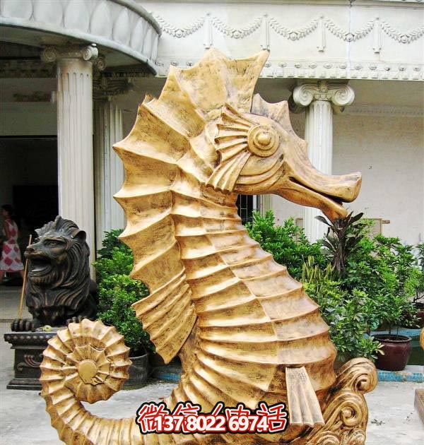 海馬玻璃鋼雕塑，創(chuàng)意林里擺放裝飾