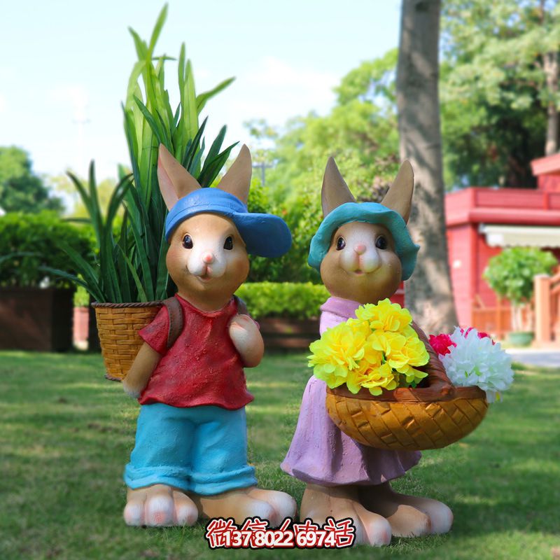 玻璃鋼兔子雕塑，只有可愛而不失大氣！