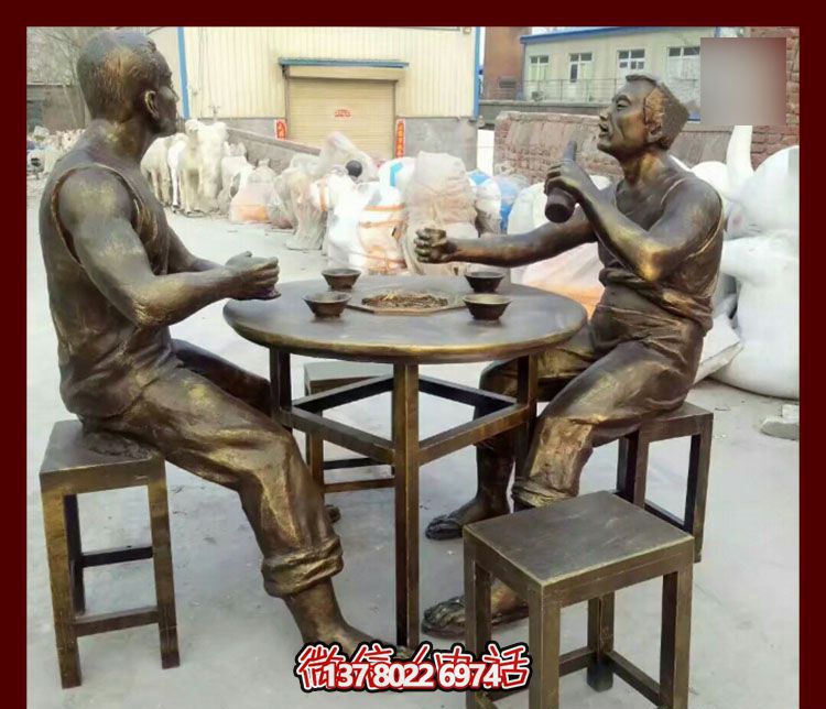 傳承文化，融入雕塑，銅雕人物給你一個古典的庭院別墅