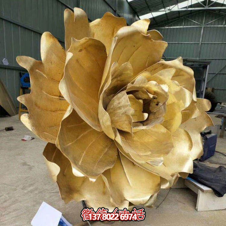 不銹鋼蓮花擺件，彩繪噴漆外觀