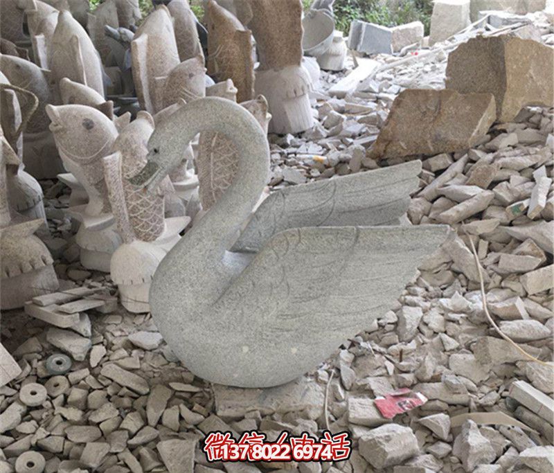 大理石創(chuàng)意天鵝雕塑，美麗大理景區(qū)的精品藝術(shù)品