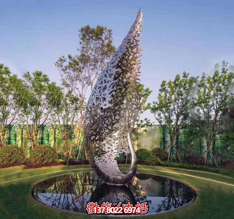 鳳凰不銹鋼雕塑，美化園林景觀