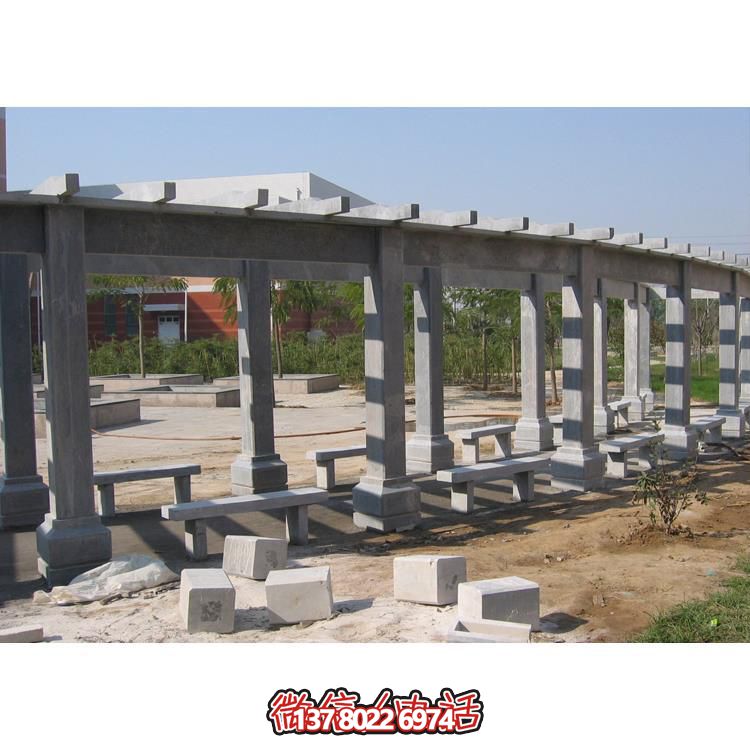 石材長(zhǎng)廊，為大型園林戶外空間帶來(lái)精致的石雕裝飾