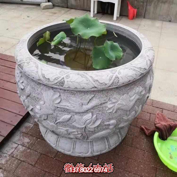 精美絕倫，濃濃古典風(fēng)情歐式別墅大理石浮雕魚缸擺件