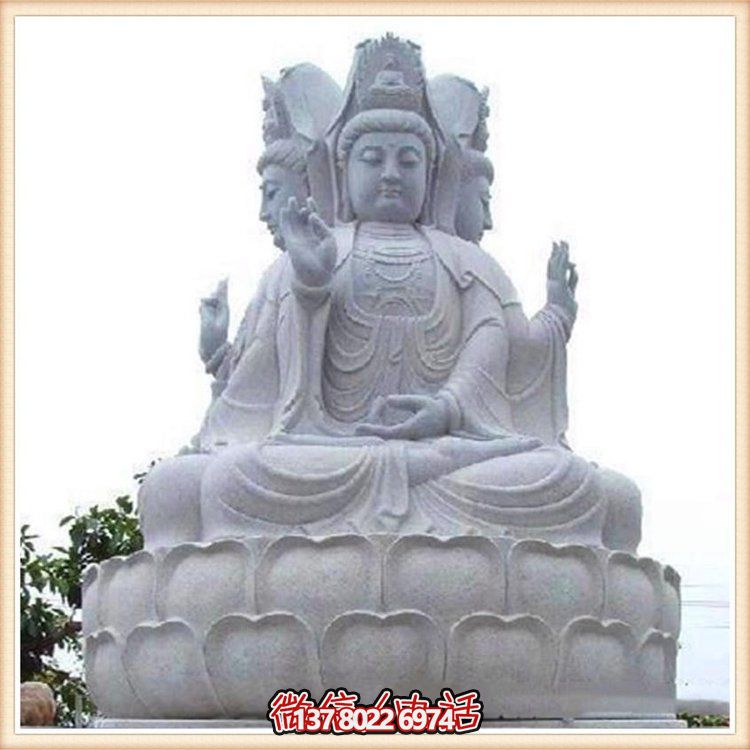 大理石觀音石雕，滴水祈福