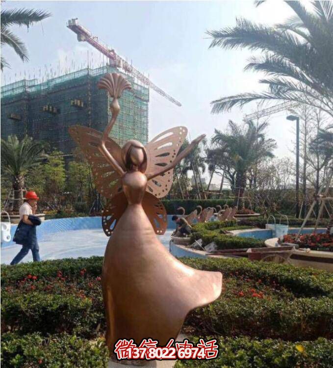 玻璃鋼景區(qū)雕塑，夢幻般的仙子、公主、天使、精靈、蝴蝶、小人像
