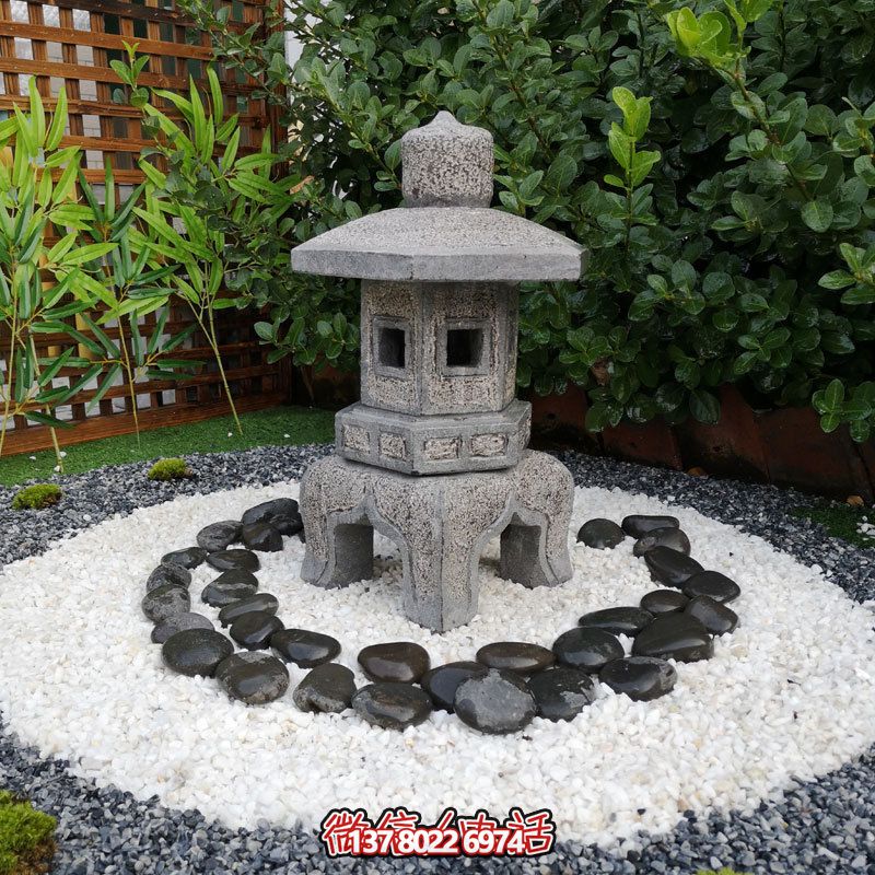 日式戶外石雕石燈，傳承精致大理石園林雕塑