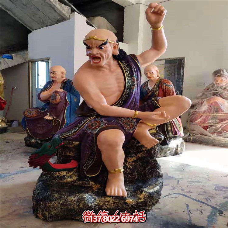 玻璃鋼十八羅漢彩繪雕塑，美麗神圣的景區(qū)裝飾