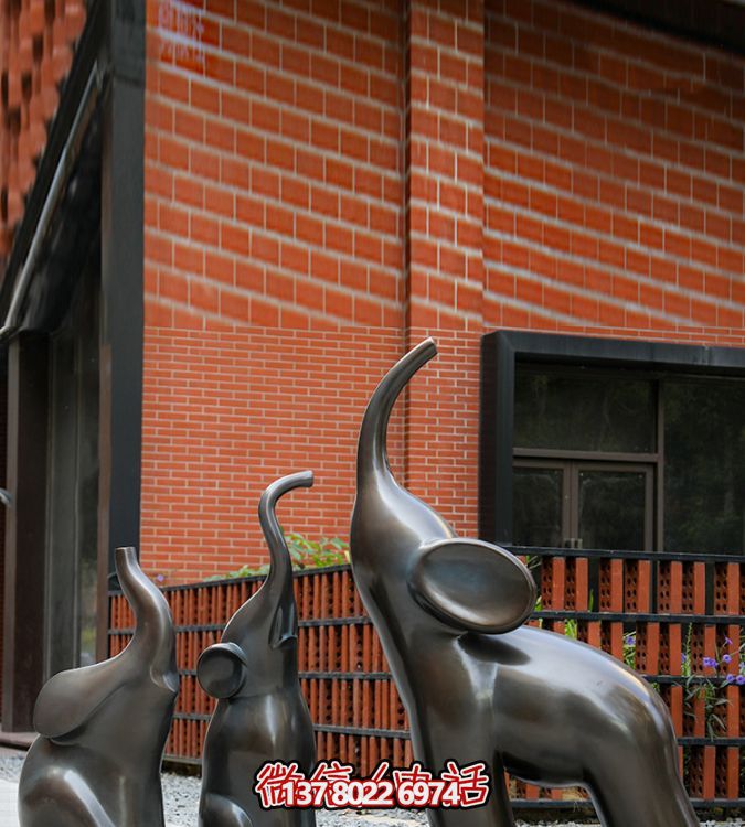 高端玻璃鋼擺件仿銅抽象大象，給你帶來(lái)美好生活