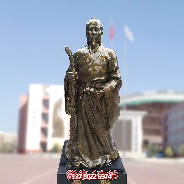 仿銅扁鵲雕塑，玻璃鋼制戶外裝飾