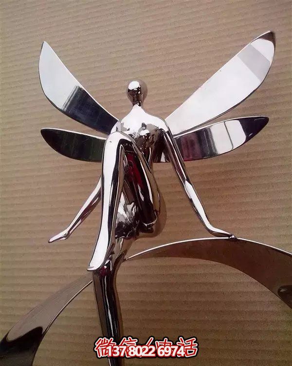 不銹鋼天使抽象雕塑，點(diǎn)亮校園景觀