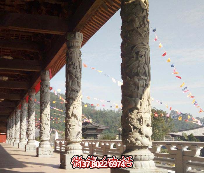 傳承古典藝術(shù)，精美石雕龍柱漢白玉浮雕