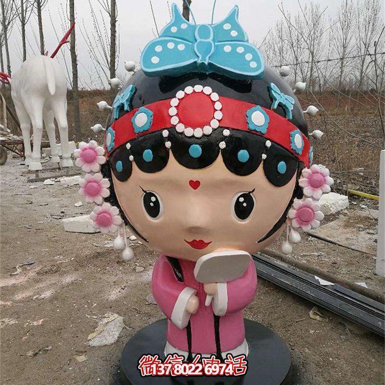 玻璃鋼彩繪卡通戲曲人物雕塑，裝點(diǎn)城市公園廣場(chǎng)