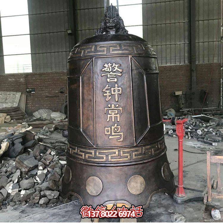 大型仿銅鐘玻璃鋼雕塑，給景區(qū)、寺廟、園林帶來更多美好
