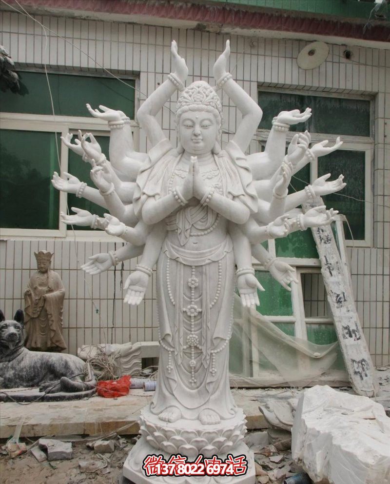 神圣祈禱——漢白玉千手觀(guān)音石雕雕塑