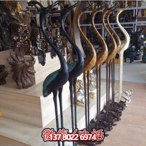 精美銅雕擺件，裝飾園林景區(qū)的丹頂鶴雕塑