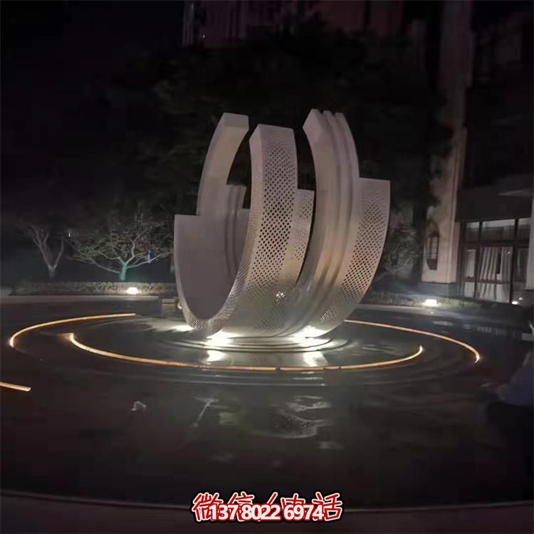 不銹鋼噴泉雕塑裝飾擺件，點綴售樓小區(qū)的美麗