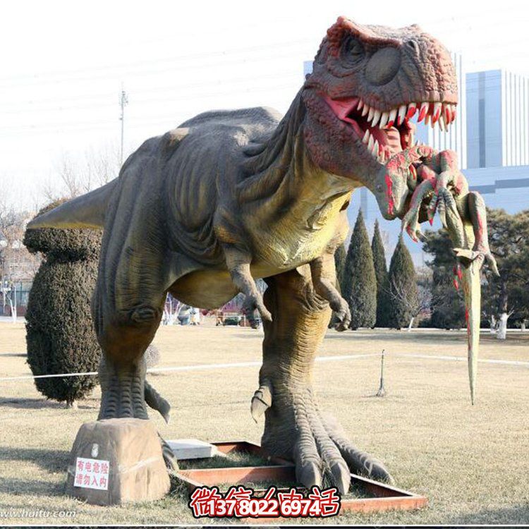 玻璃鋼仿真恐龍雕像，為動物園、園林等戶外場所擺放
