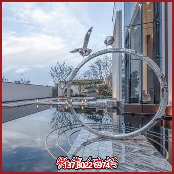 創(chuàng)意不銹鋼圓環(huán)雕塑——為酒店會(huì)所、戶外景觀增添幾何美感