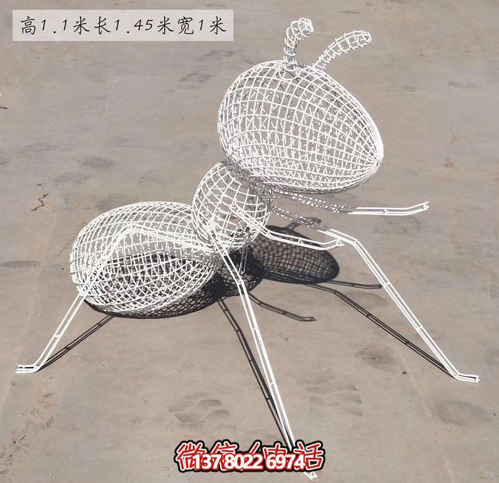 不銹鋼網(wǎng)格照明螞蟻雕塑，點(diǎn)亮大型園林景觀