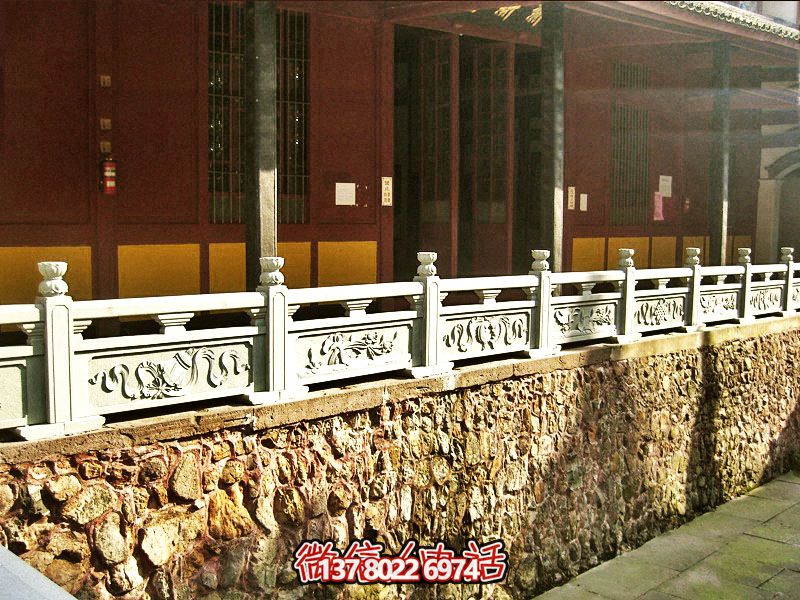 古樸青石臺階古建筑石雕防護(hù)欄