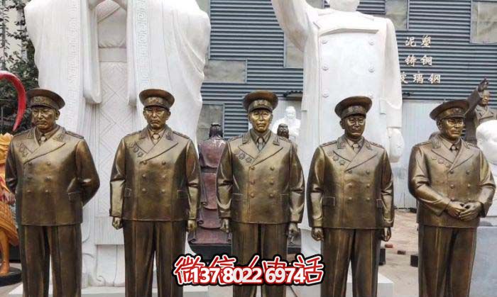 不銹鋼仿銅雕塑十大元帥雕像，精彩綻放在廣場(chǎng)