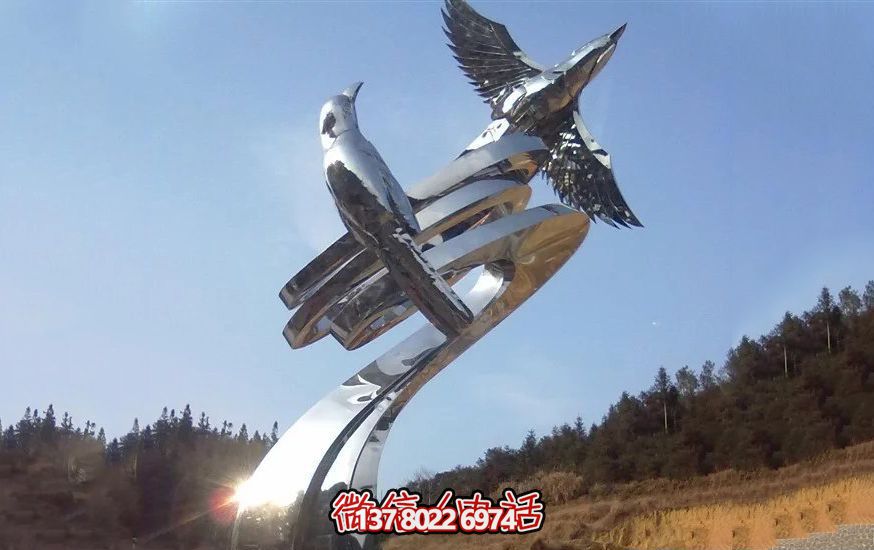 不銹鋼和平鴿雕塑，營(yíng)造和諧的園林景觀