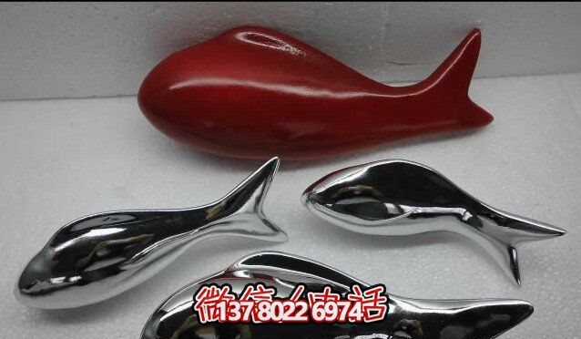精致簡約不銹鋼魚雕塑，點(diǎn)綴室內(nèi)裝飾