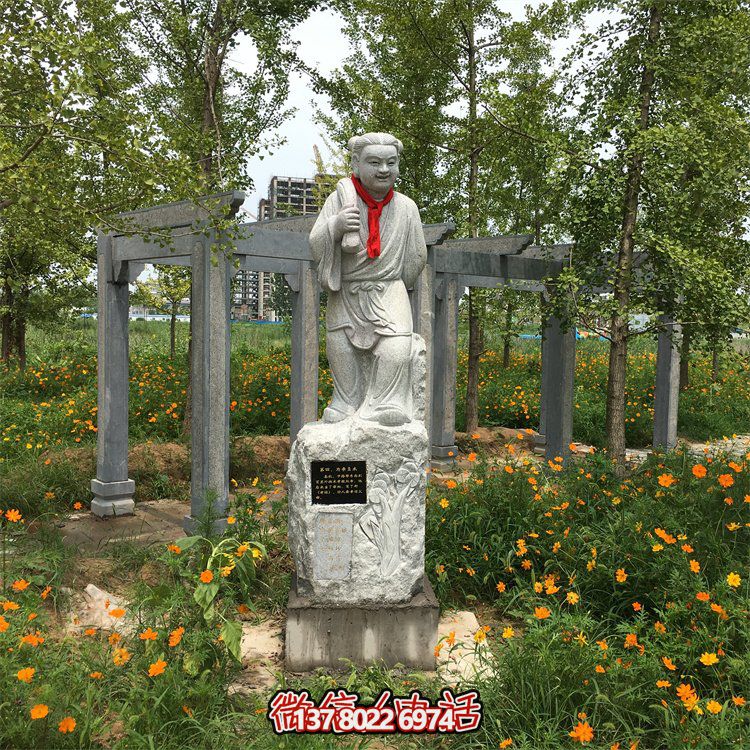 精美大理石石雕人物雕塑，增添園林美景