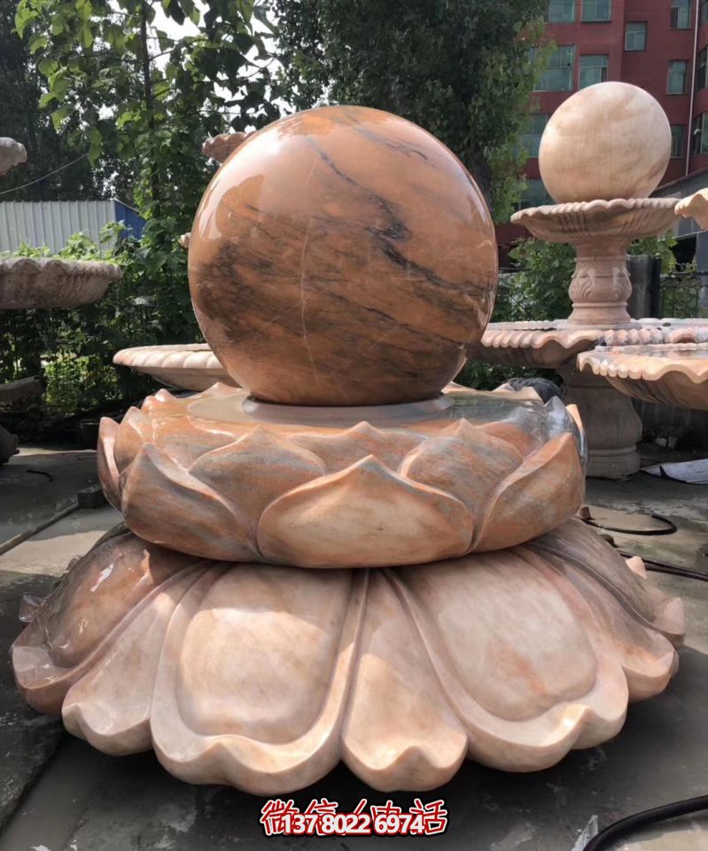 萬(wàn)象景觀石雕——融合晚霞紅、蓮花風(fēng)水球、雕塑別墅，讓您的景觀更加美麗