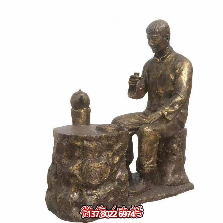 仿銅玻璃鋼人物小品雕塑，景觀(guān)戶(hù)外公園裝飾