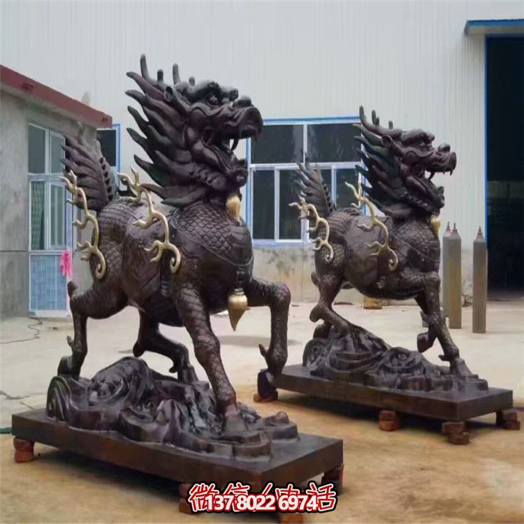 山水之藝，大型銅雕麒麟神雕塑