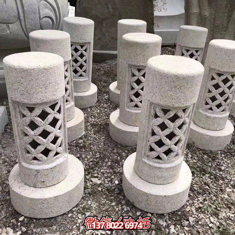 精美花崗巖石燈，燈具雕刻園林環(huán)境裝飾