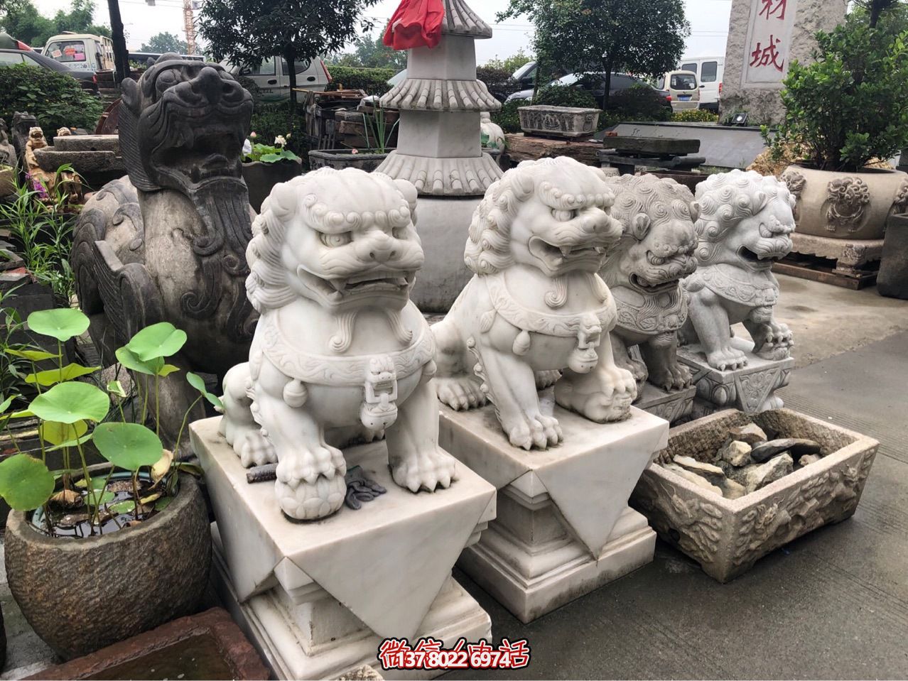 精美獅子雕塑，企業(yè)招財納福