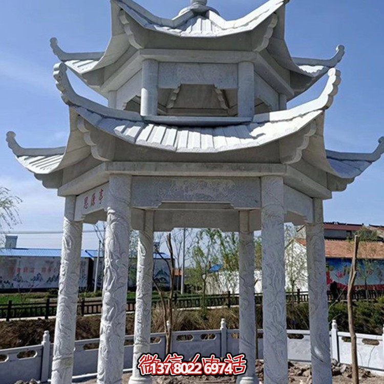 精美大理石石雕涼亭，打造完美的戶(hù)外園林景觀