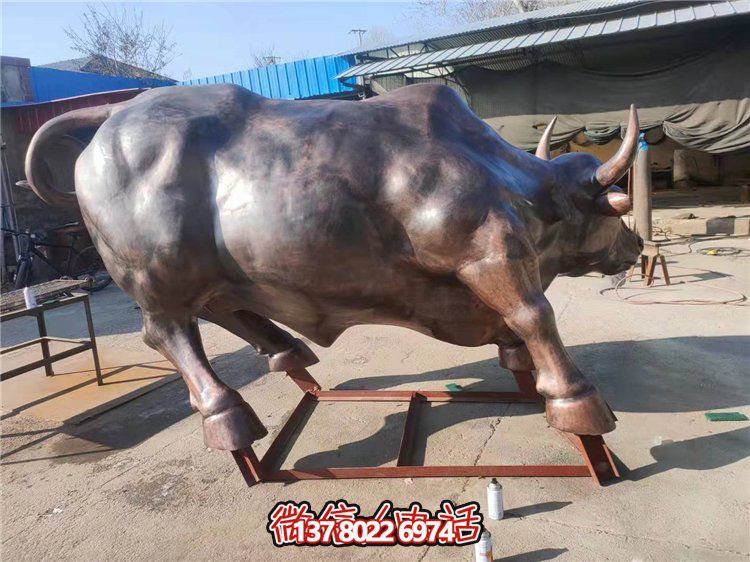 大型銅牛景觀雕塑，招財(cái)擺件