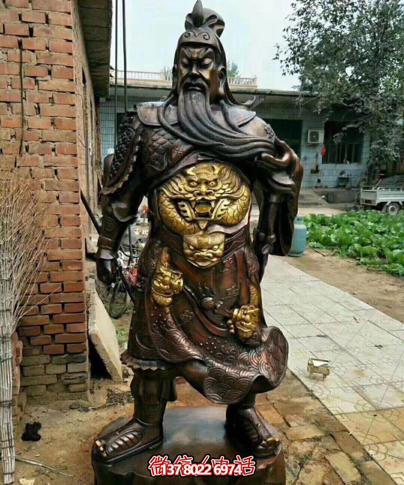 關(guān)公銅雕，大型景區(qū)寺廟開業(yè)招財(cái)供奉雕塑