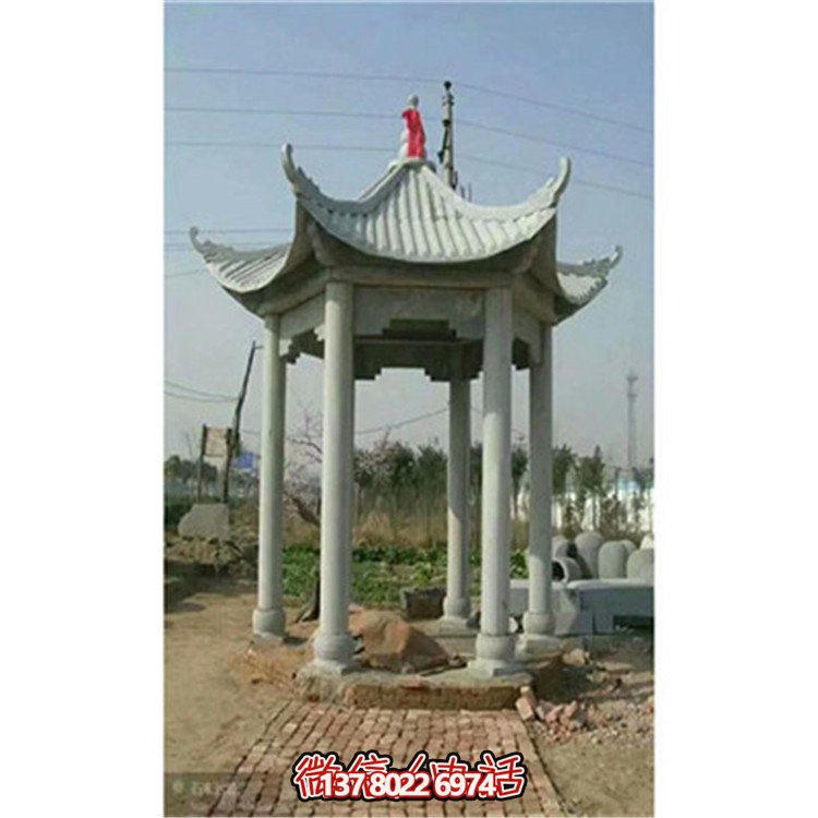 精美雕刻石頭涼亭，享受乘涼休息的樂趣