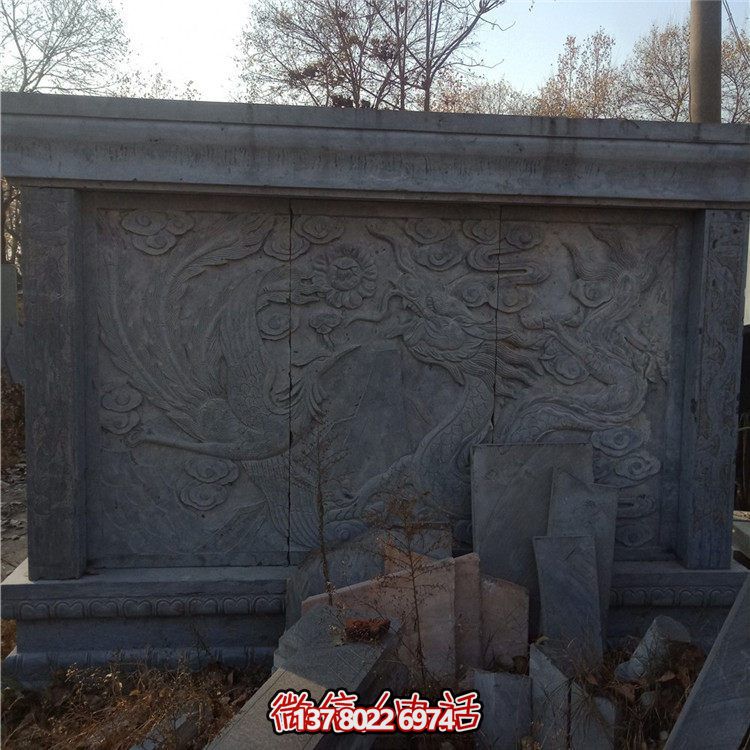 經(jīng)典中式庭院，清新山水浮雕照壁