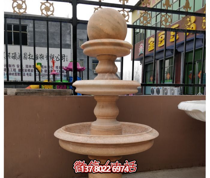 自然之美，多層風(fēng)水球石雕晚霞紅別墅