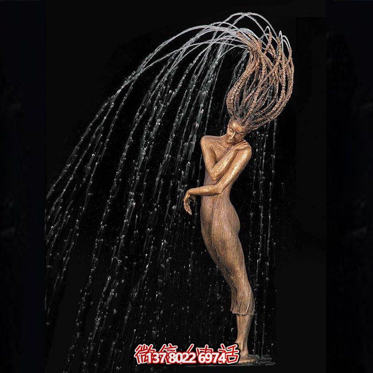 鑄銅人物噴泉裝飾，創(chuàng)意雕塑，酒店裝飾的新寵