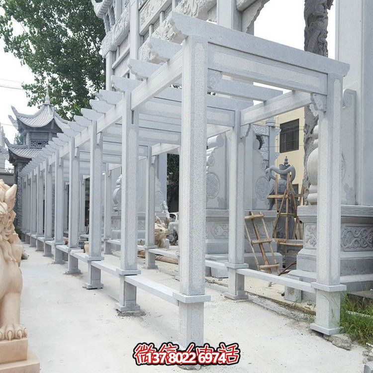 精美大理石石雕裝飾長(zhǎng)廊，美化小區(qū)戶外環(huán)境