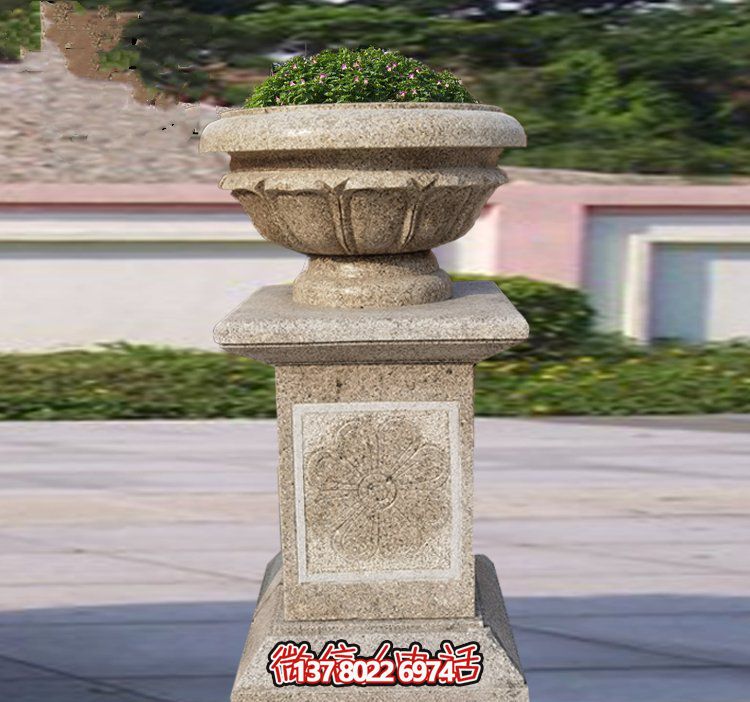 精美石雕花缽，添彰歐式庭院裝飾